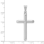 Load image into Gallery viewer, 14K White Gold Polished Hollow Cross Pendant 45mm length
