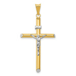 Load image into Gallery viewer, 14K Two-tone Gold and Rhodium INRI Crucifix Pendant
