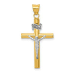 Load image into Gallery viewer, 14K Two-tone Gold INRI Crucifix Pendant 34mm length
