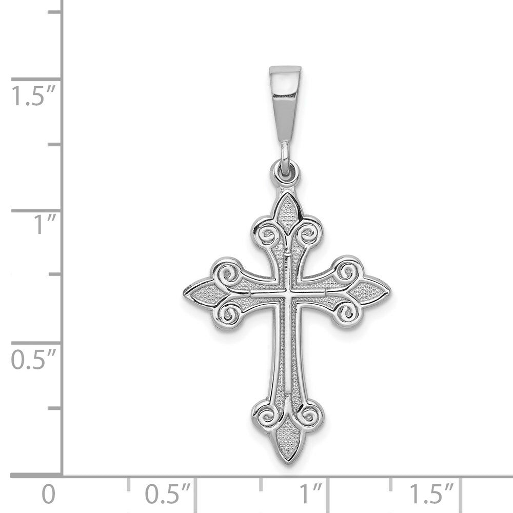 14K White Gold Cross Pendant 40mm length