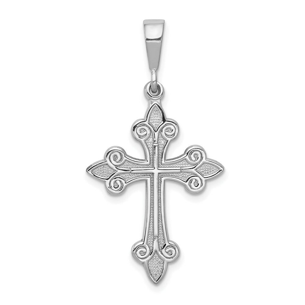 14K White Gold Cross Pendant 40mm length