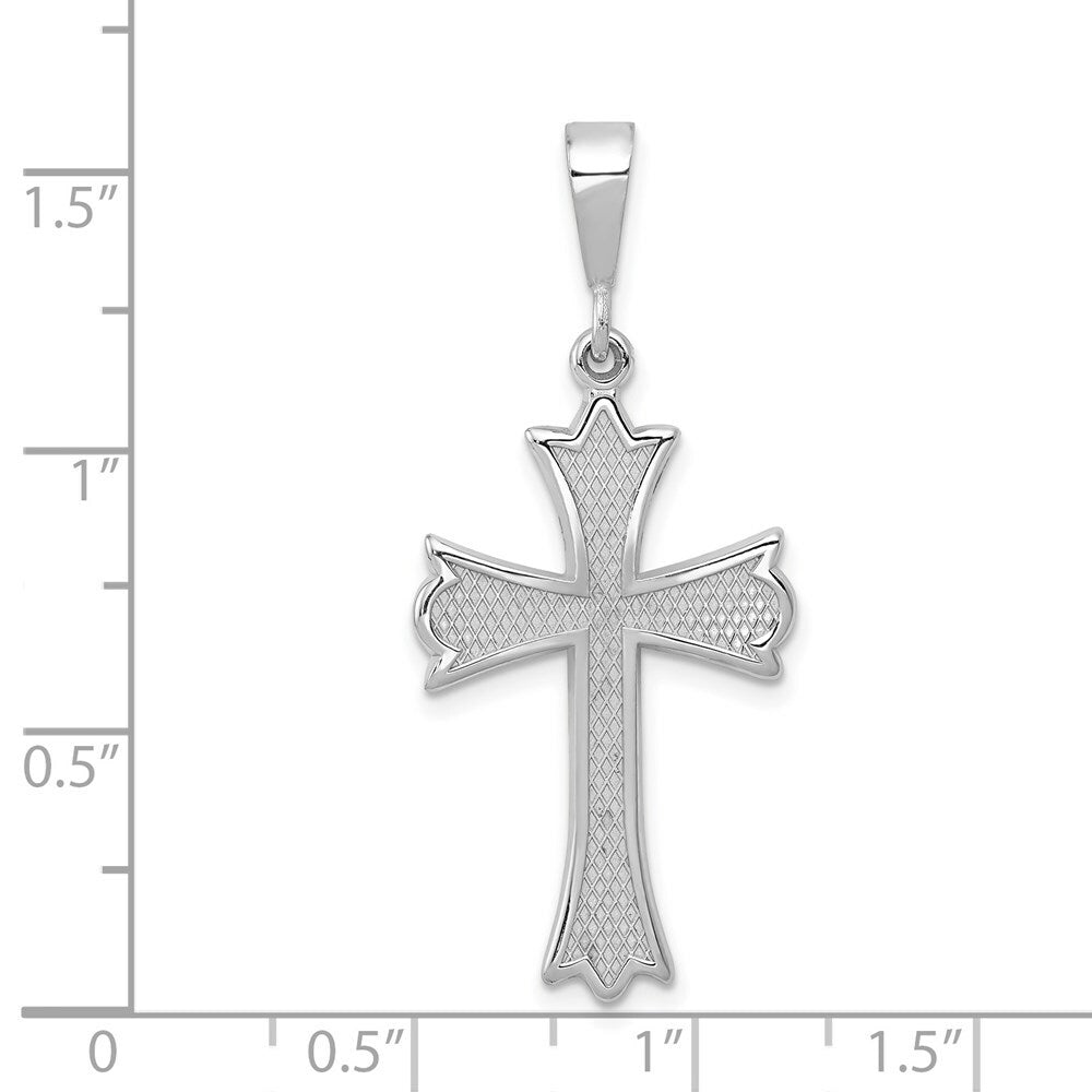 14K White Gold Cross Pendant 39mm length