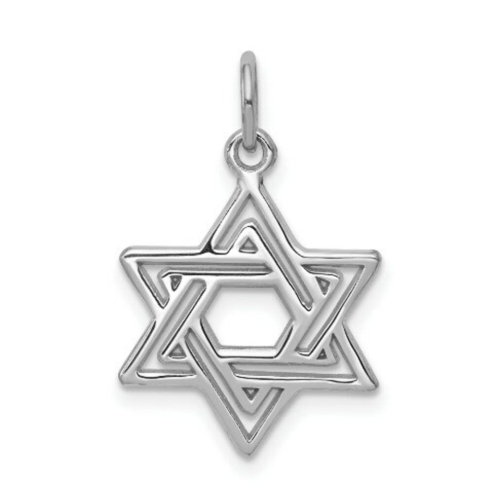 14K White Gold Jewish Star Charm