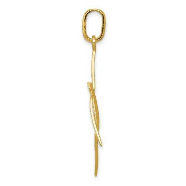 14K Yellow Gold Elongated Star of David Pendant