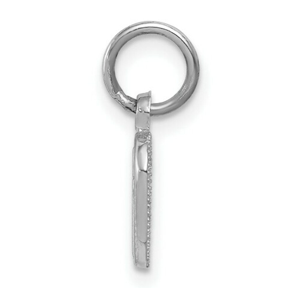 14K White Gold Cross in Heart Charm 16mm length