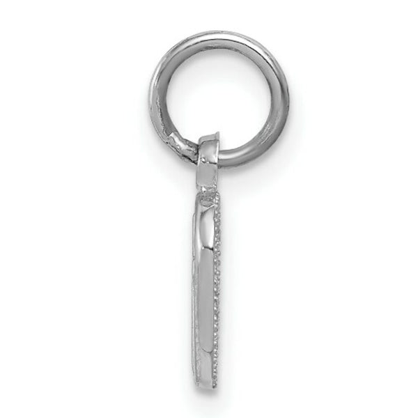 14K White Gold Cross in Heart Charm 16mm length