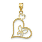 Load image into Gallery viewer, 14K Yellow Gold &amp; Rhodium Butterfly in Heart Pendant
