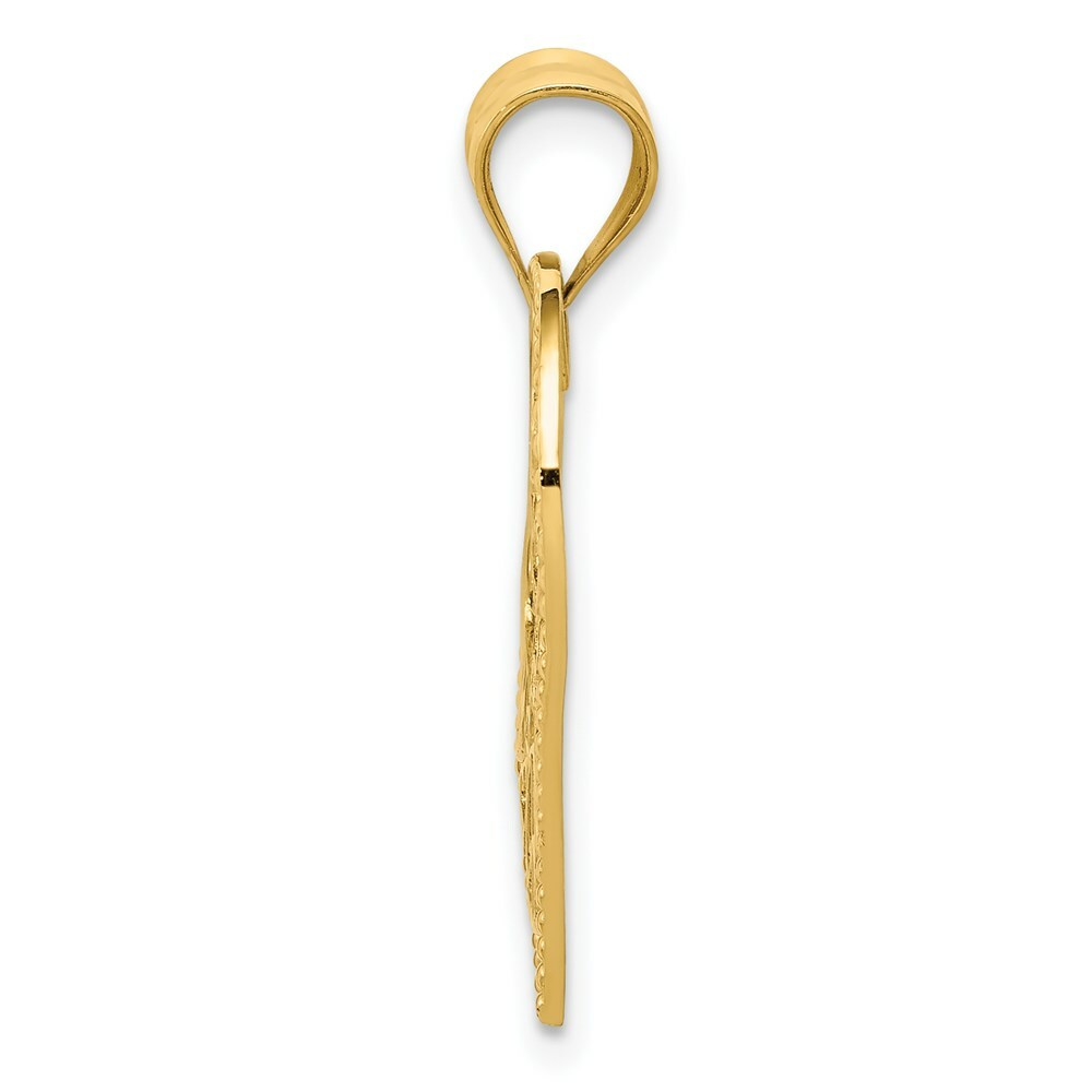 14K Yellow Gold Heart w/Peace Signs Pendant