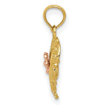 Load image into Gallery viewer, 14K Two-tone Gold Rose Heart Pendant
