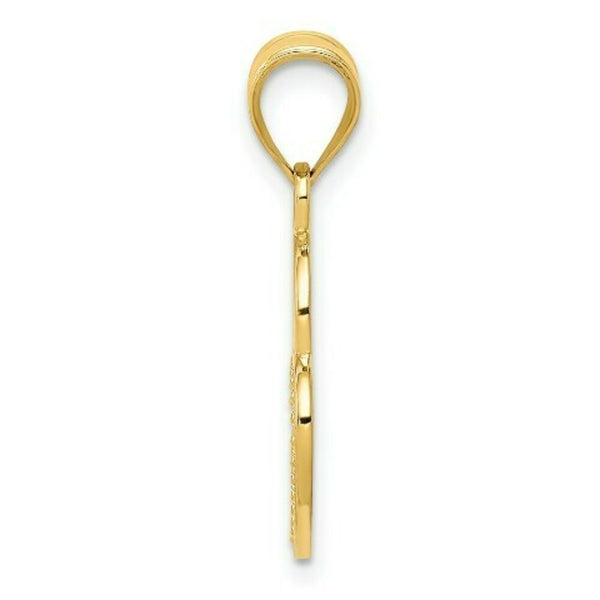 14K Yellow Gold Filigree Heart Lock Pendant