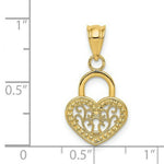 Load image into Gallery viewer, 14K Yellow Gold Filigree Heart Lock Pendant

