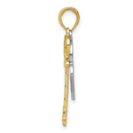 Load image into Gallery viewer, 14K Yellow Gold &amp; Rhodium Diamond-cut Key &amp; Heart Lock Pendant
