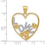 Load image into Gallery viewer, 14K Yellow Gold &amp; Rhodium Love and Floating Hearts Pendant
