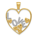Load image into Gallery viewer, 14K Yellow Gold &amp; Rhodium Love and Floating Hearts Pendant
