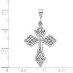 Load image into Gallery viewer, 14K White Gold Fleur De Lis Cross Pendant
