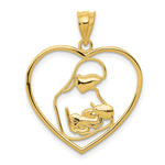 Load image into Gallery viewer, 14K Yellow Gold Mother &amp; Child in Heart Pendant
