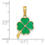 Load image into Gallery viewer, 14K Yellow Gold 4-Leaf Clover Translucent Acrylic Pendant
