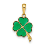 Load image into Gallery viewer, 14K Yellow Gold 4-Leaf Clover Translucent Acrylic Pendant

