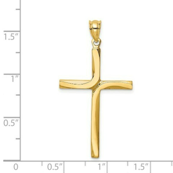 14K Yellow Gold Polished Cross Pendant 41mm length
