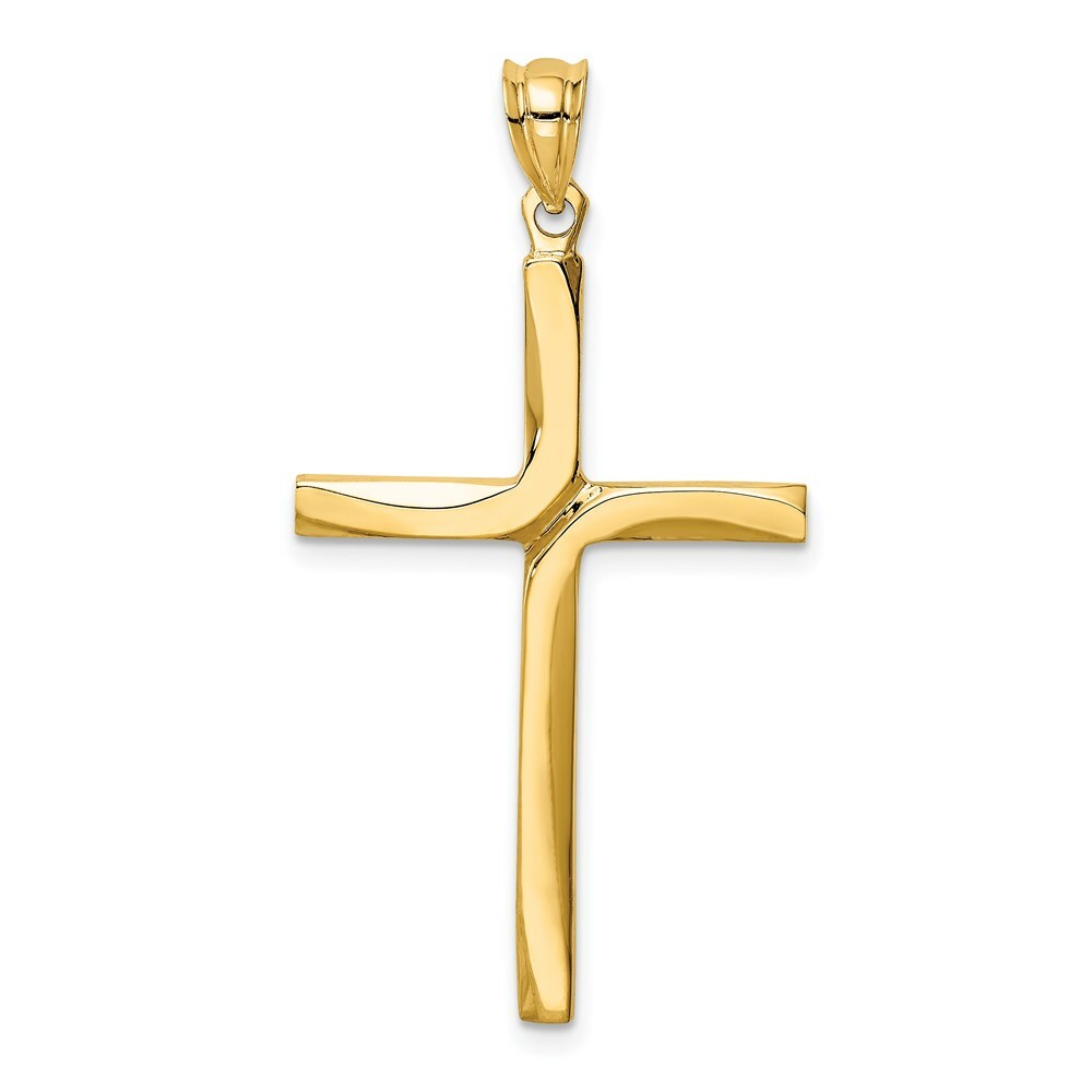 14K Yellow Gold Polished Cross Pendant 41mm length