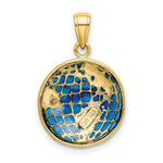 Load image into Gallery viewer, 14K Yellow Gold BlueTranslucent Acrylic Globe Pendant

