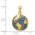 Load image into Gallery viewer, 14K Yellow Gold BlueTranslucent Acrylic Globe Pendant
