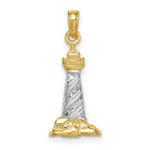Load image into Gallery viewer, 14K Yellow Gold &amp; Rhodium 3-D Cape Hatteras Lighthouse Pendant
