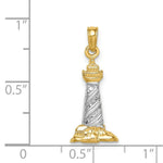 Load image into Gallery viewer, 14K Yellow Gold &amp; Rhodium 3-D Cape Hatteras Lighthouse Pendant
