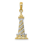 Load image into Gallery viewer, 14K Yellow Gold &amp; Rhodium Cape Hatters Lighthouse Pendant
