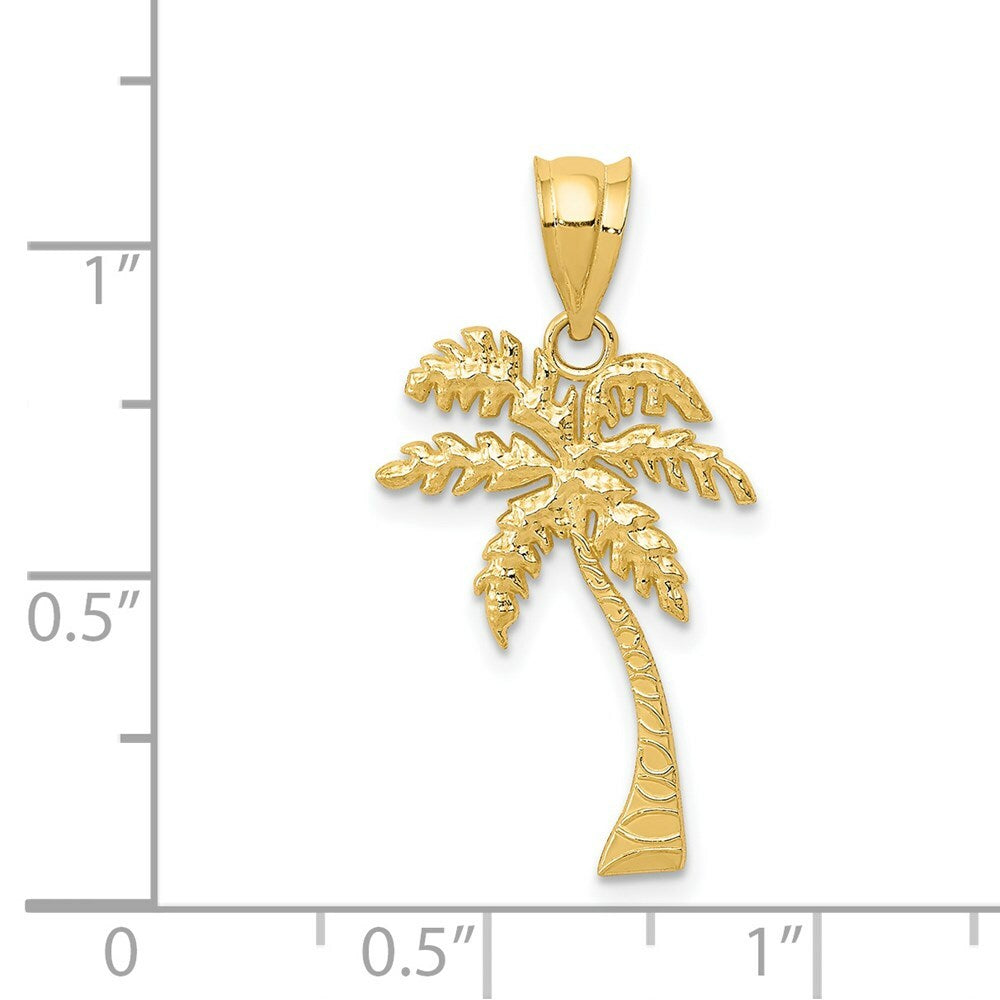 14K Yellow Gold Mini Palm Tree Pendant