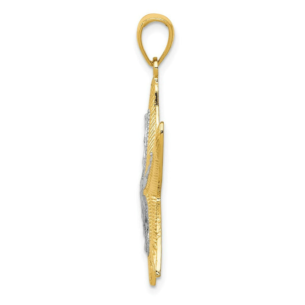 14K Yellow Gold & Rhodium StarFish Pendant