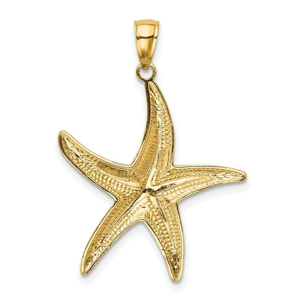 14K Yellow Gold & Rhodium StarFish Pendant