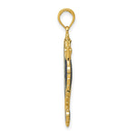 Load image into Gallery viewer, 14K Yellow Gold 3-D Blue Enameled Seahorse Pendant
