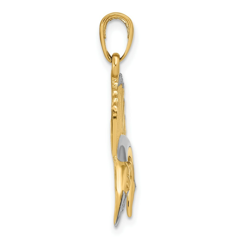 14K Yellow Gold & Rhodium SailFish Pendant