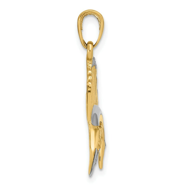 14K Yellow Gold & Rhodium SailFish Pendant