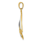 Load image into Gallery viewer, 14K Yellow Gold 2-D Blue and White Enameled Sailboat Pendant
