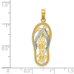 Load image into Gallery viewer, 14K Two-tone Gold Triple Sea Turtle Flip-Flop Pendant
