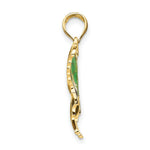 Load image into Gallery viewer, 14K Yellow Gold Green Stained Glass Wings Butterfly Pendant with Acrylic
