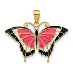 Load image into Gallery viewer, 14K Yellow Gold Translucent Acrylic Butterfly Pendant
