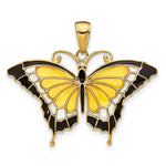 Load image into Gallery viewer, 14K Yellow Gold Yellow Acrylic Wings Butterfly Pendant
