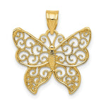 Load image into Gallery viewer, 14K Yellow Gold Filigree Butterfly Pendant
