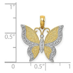 Load image into Gallery viewer, 14K Yellow Gold &amp; Rhodium Butterfly Pendant
