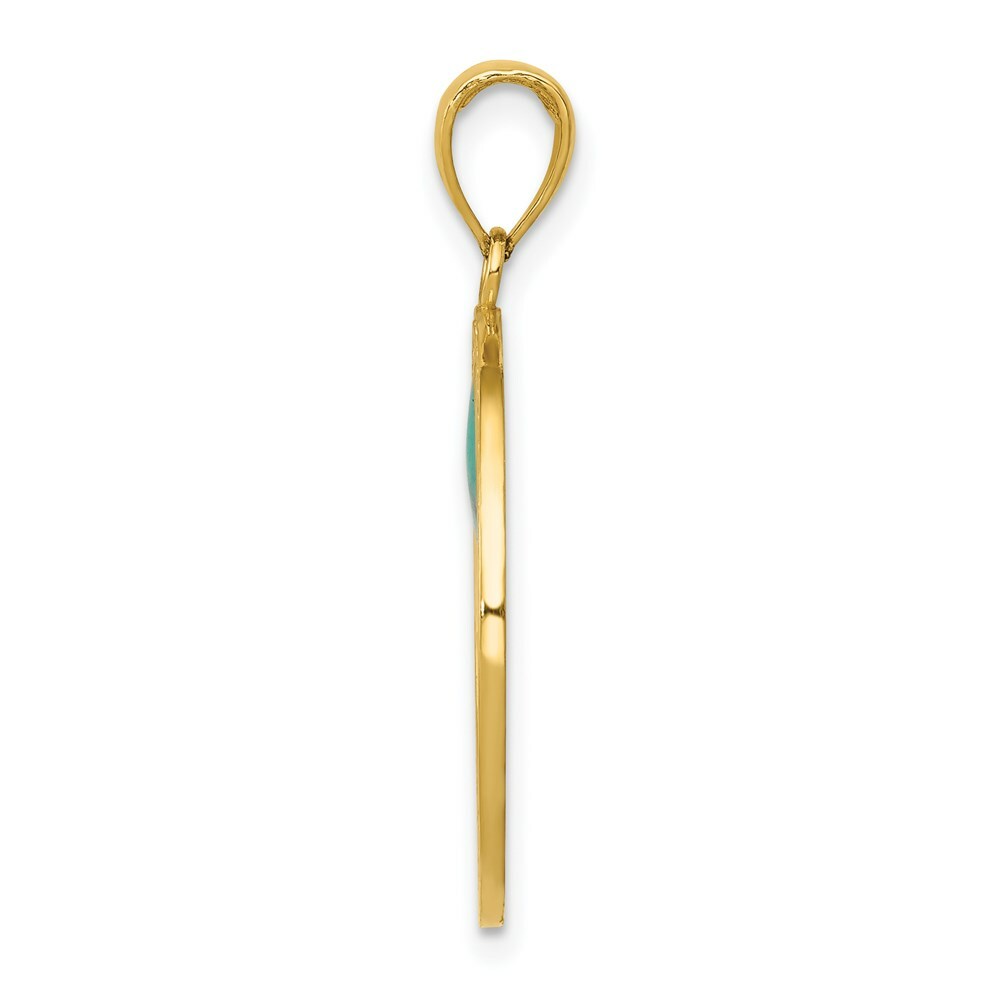 14K Yellow Gold Enameled Tree of Life Pendant