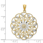Load image into Gallery viewer, 14K Yellow Gold &amp; Rhodium Diamond-cut Fancy Swirl Pendant
