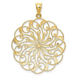 Load image into Gallery viewer, 14K Yellow Gold &amp; Rhodium Diamond-cut Fancy Swirl Pendant
