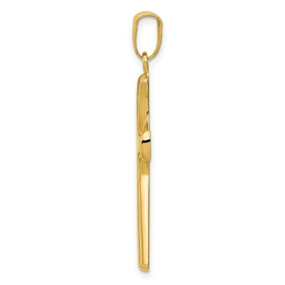 14K Yellow Gold w/Rhodium Fancy Cross Pendant