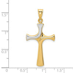 Load image into Gallery viewer, 14K Yellow Gold w/Rhodium Fancy Cross Pendant
