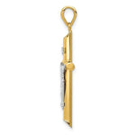 Load image into Gallery viewer, 14K Two-tone Gold Hollow Crucifix Pendant 42mm length
