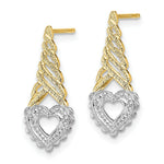 Load image into Gallery viewer, 14K Yellow Gold with Rhodium Heart Yellow Cone Post Earrings
