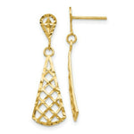 Load image into Gallery viewer, 14K Yellow Gold Diamond-cut Inverted Fan Dangle Post Earring
